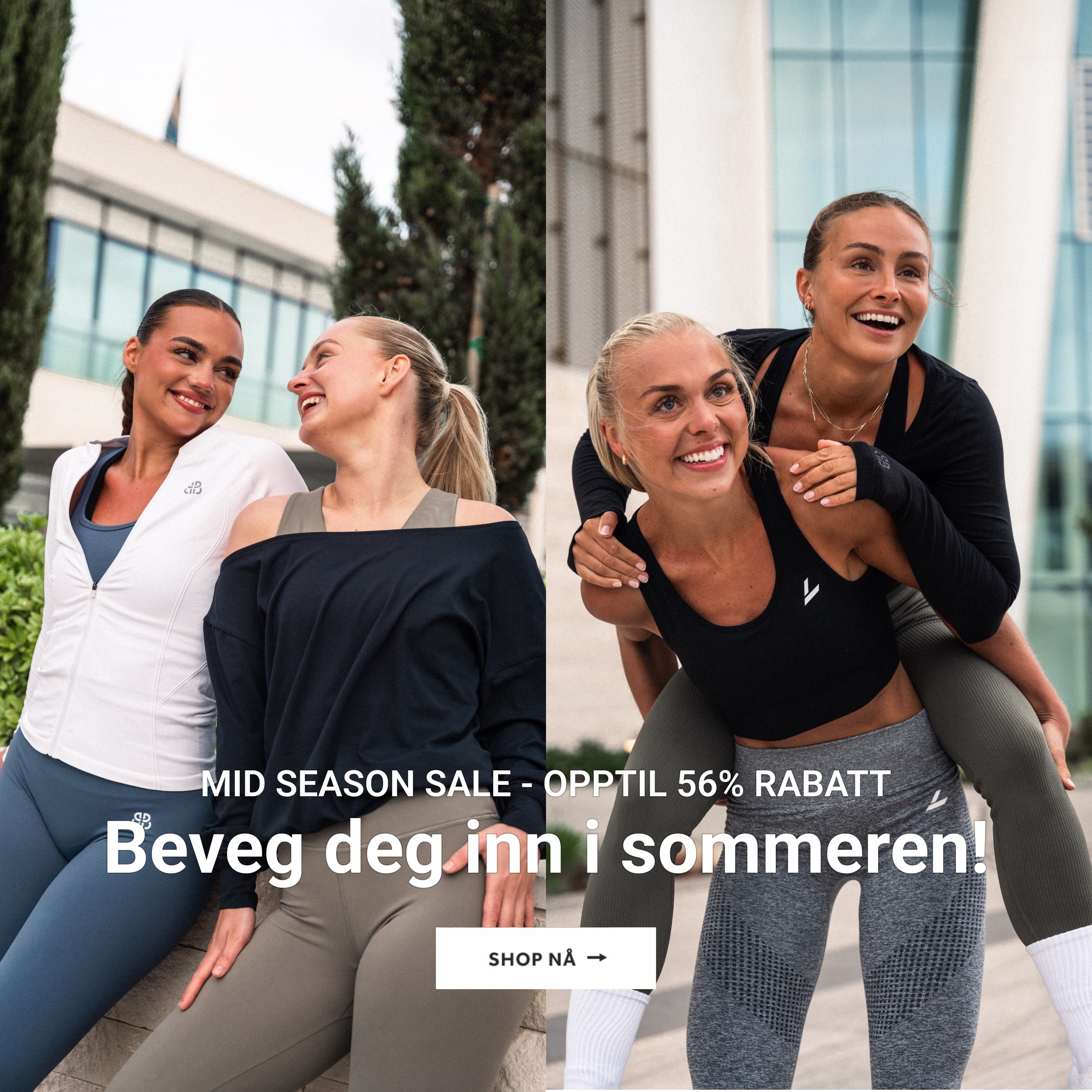 MID SEASON SALE - OPPTIL 56% RABATT Beveg deg inn i sommeren! Shop nå!