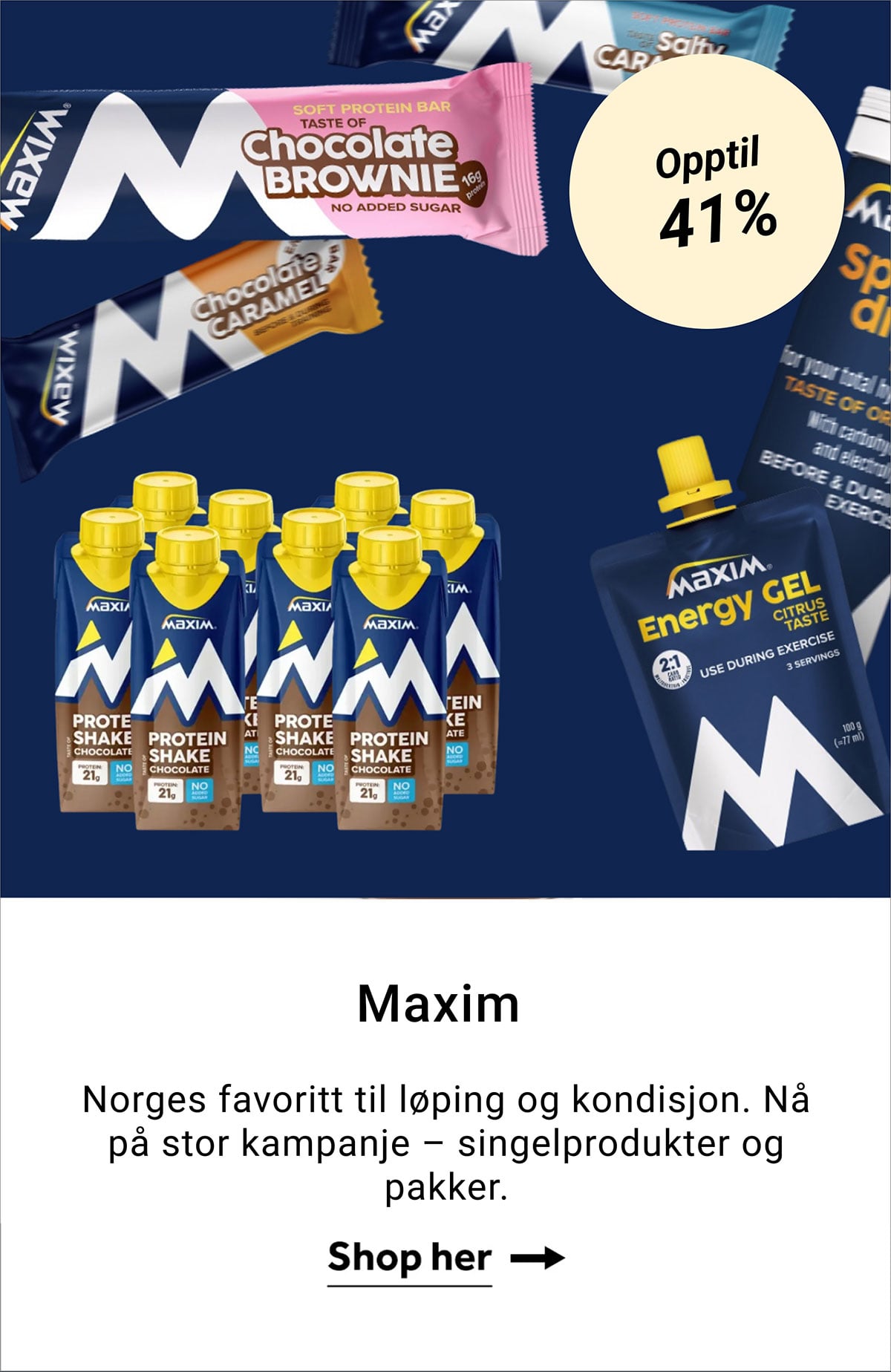 Opptil 41% på Maxi, Norges favoritt til løping og kondisjon. Nå på stor kampanje - singelprodukter og pakker. Shop her