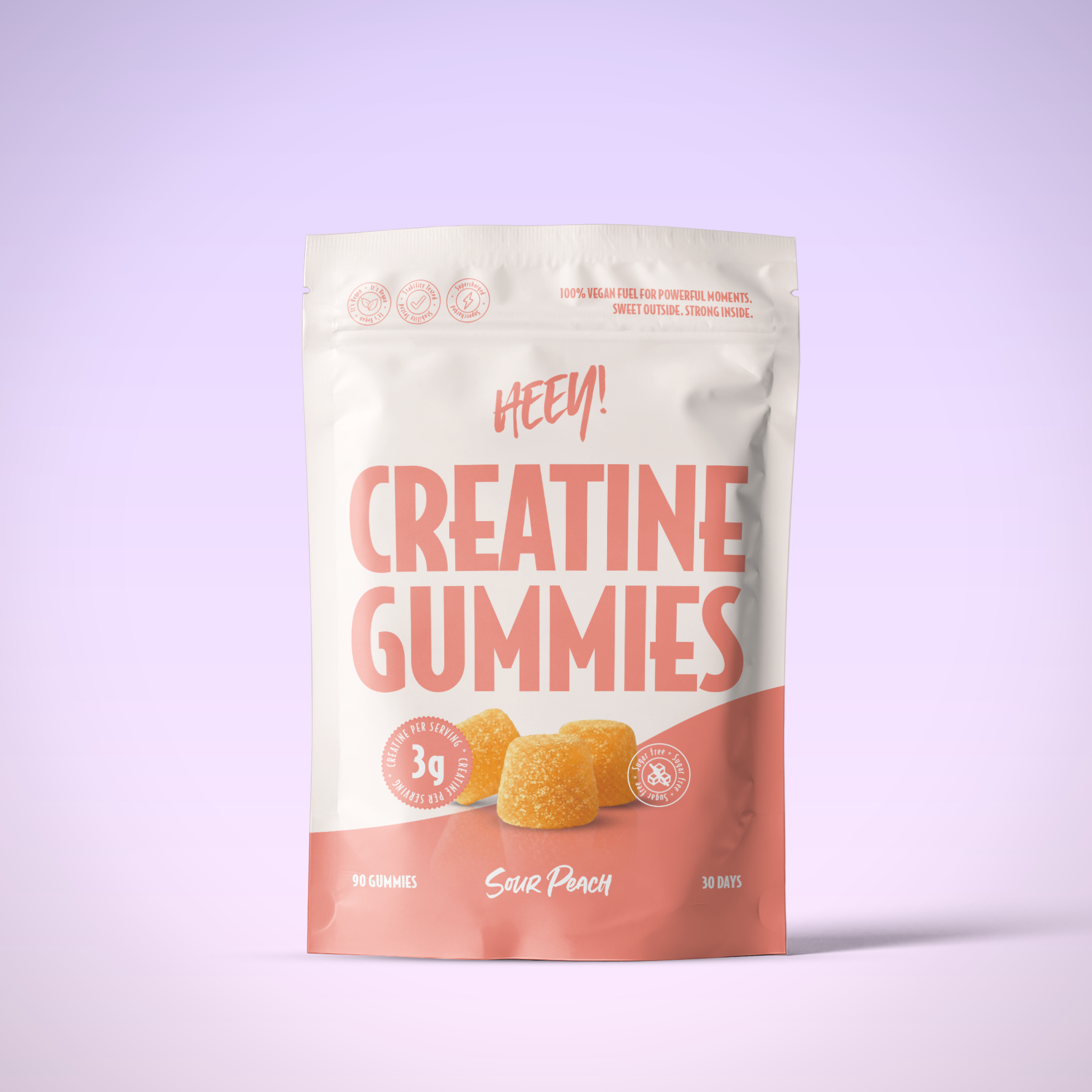 Creatine Gummies Sour Peach 90 stk